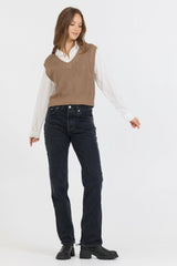 Vintage Havana Sweaters | Women Toffee W/ White Twofer Cropped Sweater Vest Toffee