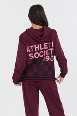 Vintage Havana Sweatshirts | Women Cabernet W/ Rose Printed Heavy Surf Wash Hoodie Cabernet