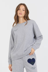 Vintage Havana Sweatshirts | Women Heather Grey Essential Fleece Crew W/ Self Love Club Crewneck Heather Grey