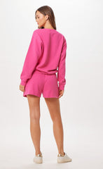 Vintage Havana Sweatshirts | Women Hot Pink Palm Beach Jet Setter Surf Wash Crewneck Hot Pink