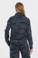 Vintage Havana Sweatshirts | Women Onyx Camo Printed Cloud Fleece Quarter Zip Camo
