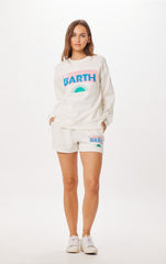 Vintage Havana Sweatshirts | Women White St. Barth Jet Setter Surf Wash Crewneck White