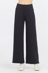 Vintage Havana Wide Leg Pants | Women Black/ White Colorblock Cloud Fleece Pant Black