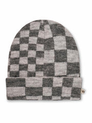Vintage Havana Winter Hats | Women CHECK PATTERN BEANIE - GREY Grey