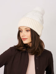 Vintage Havana Winter Hats | Women PUFFER POMPOM HAT - WHITE White