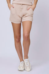 Vintage Havana All Bottoms | Women Bali Beige Open Crochet Shorts Bali Beige