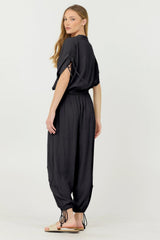 Vintage Havana All Bottoms | Women Black Rayon Crinkle Bottom Pants Black