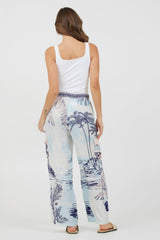 Vintage Havana All Bottoms | Women Blue &amp; Pink Scenic Print Placement Pants Blue