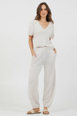 Vintage Havana All Bottoms | Women Coconut Relaxed Rib Knit Pants Coconut