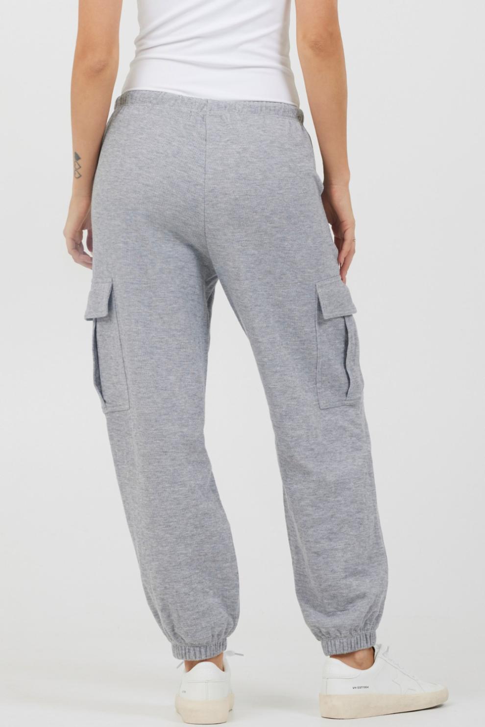 Vintage Havana All Bottoms | Women Heather Grey Bounded Textured Jersey Cargo Heather Grey