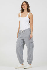 Vintage Havana All Bottoms | Women Heather Grey Bounded Textured Jersey Cargo Heather Grey