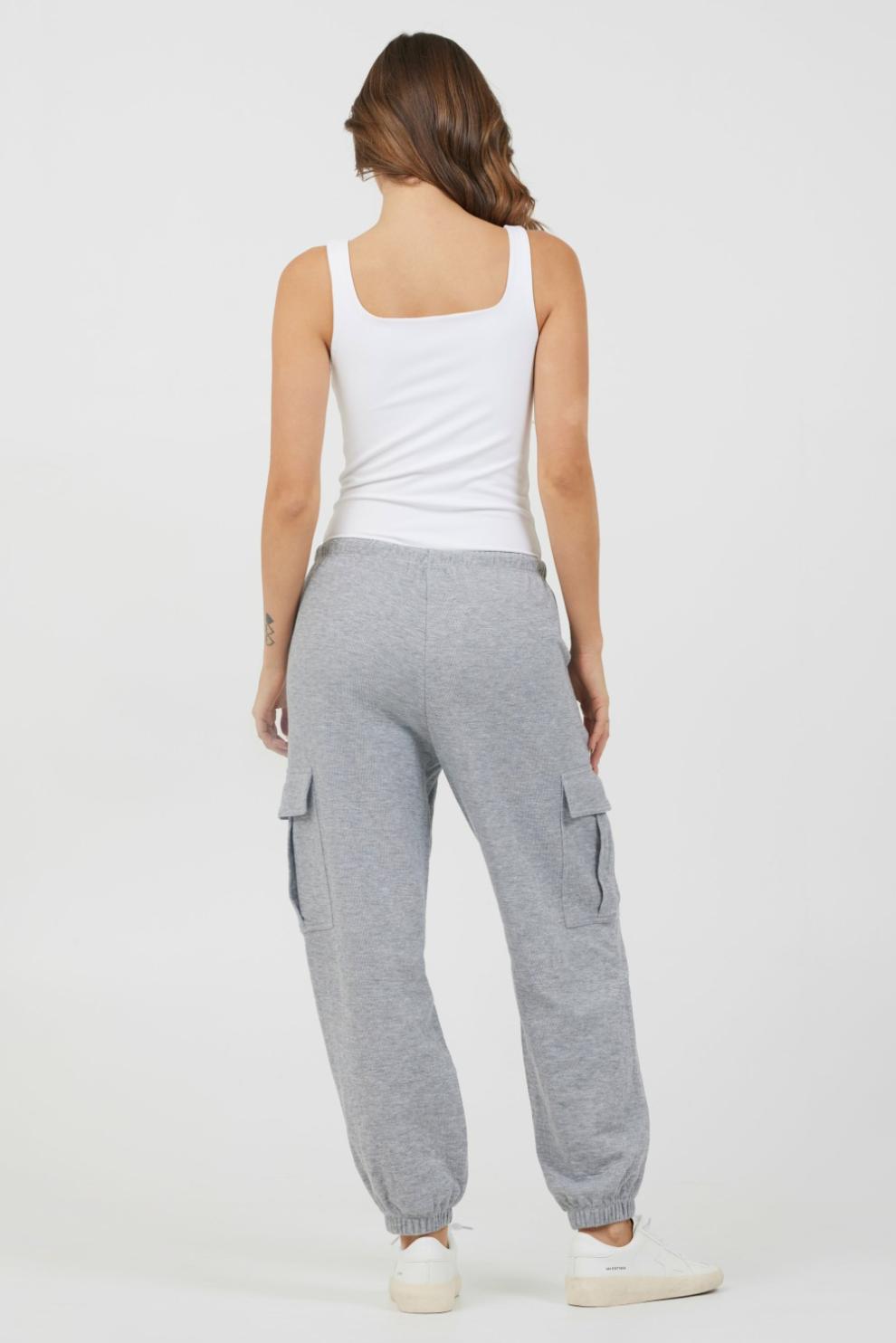 Vintage Havana All Bottoms | Women Heather Grey Bounded Textured Jersey Cargo Heather Grey