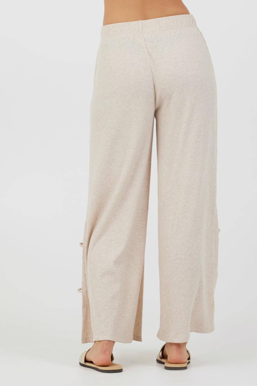 Vintage Havana All Bottoms | Women Heather Oatmeal Drapey Knit Cut Out Pants Heather Oatmeal