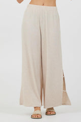 Vintage Havana All Bottoms | Women Heather Oatmeal Drapey Knit Cut Out Pants Heather Oatmeal