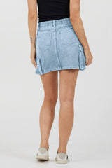 Vintage Havana All Bottoms | Women Light Wash Denim Cargo Skirt Light Wash