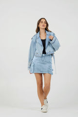 Vintage Havana All Bottoms | Women Light Wash Denim Cargo Skirt Light Wash