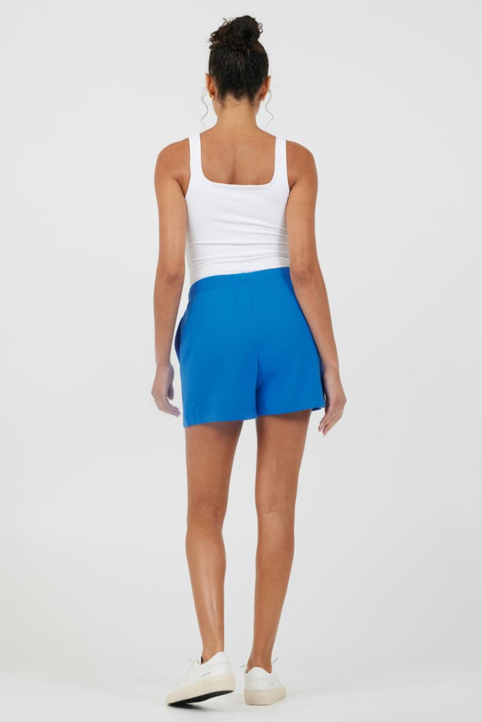 Vintage Havana All Bottoms | Women Royal Blue W/ Pink Puff "Good Vibes" Surf Wash Shorts Royal Blue