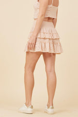 Vintage Havana All Bottoms | Women Washed Nude Gauze Eyelet Embroidered Skirt Washed Nude