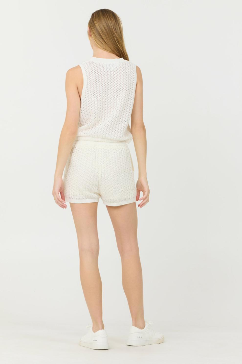 Vintage Havana All Bottoms | Women White Open Crochet Shorts White