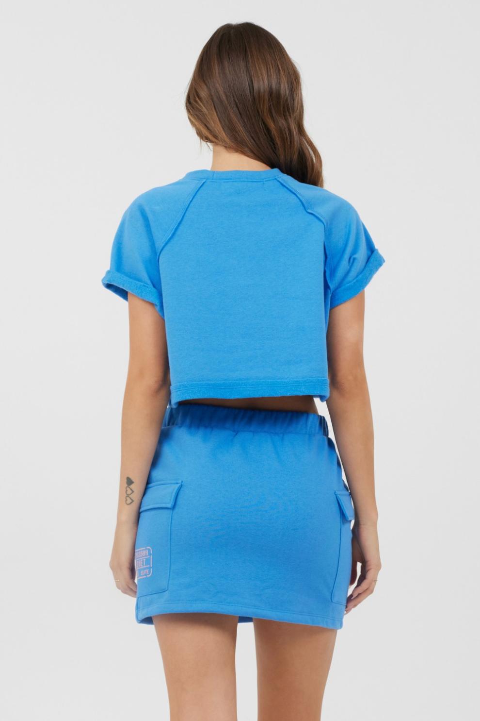 Vintage Havana Casual Tops | Women Azure Blue Fleece Tee W/ Print Azure Blue