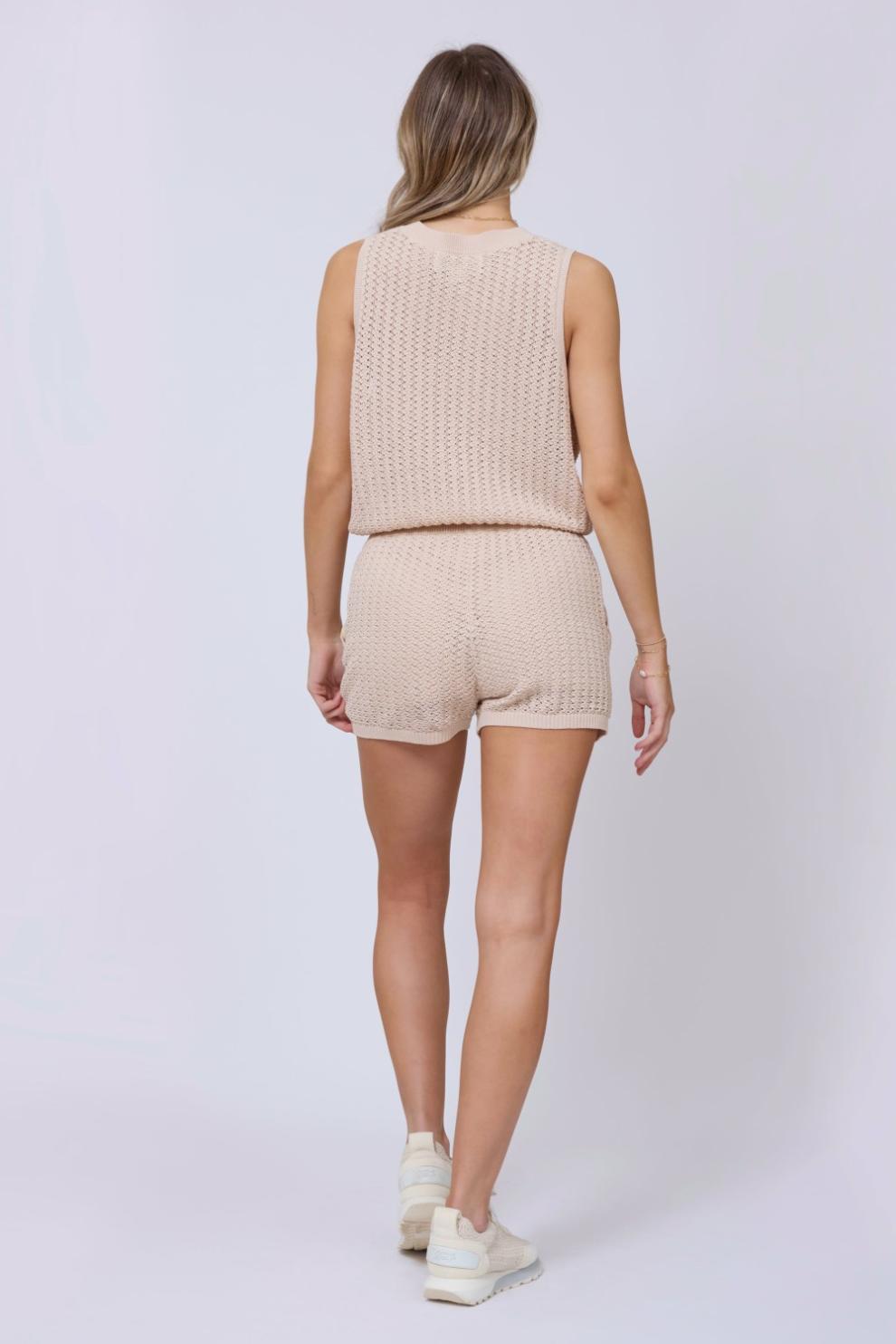 Vintage Havana Casual Tops | Women Bali Beige Open Crochet Tie Tank Bali Beige