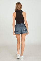Vintage Havana Casual Tops | Women Black Knit Polo Tank Top Black