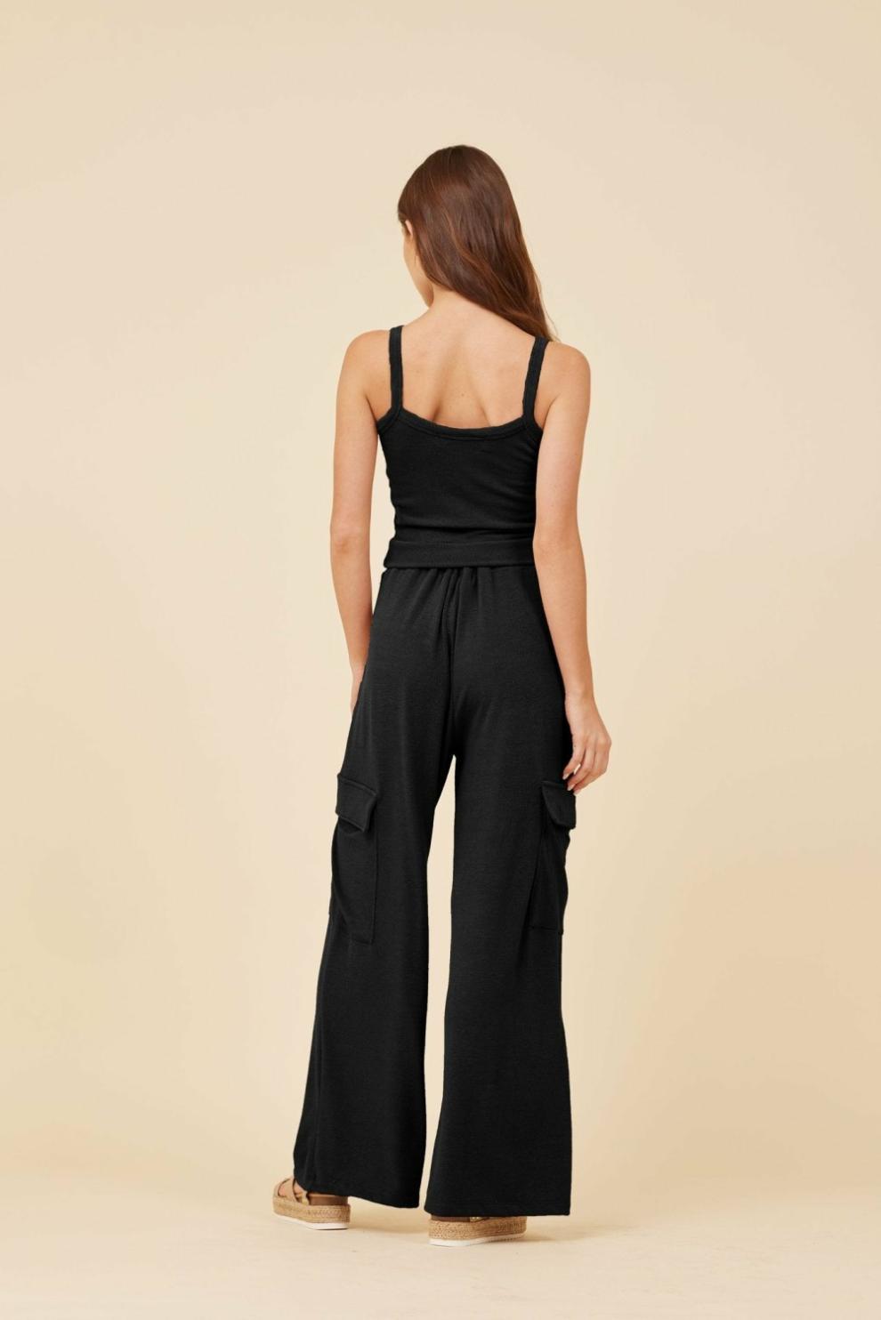 Vintage Havana Casual Tops | Women Black Knit Terry Tank Black