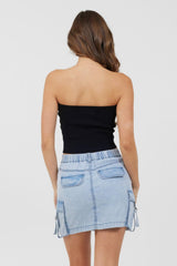 Vintage Havana Casual Tops | Women Black Rib Knit Twist Front Tube Top Black