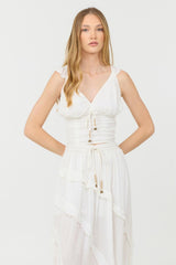 Vintage Havana Casual Tops | Women Clean White Rayon Crinkle Flutter Sleeve Top Clean White