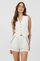 Vintage Havana Casual Tops | Women Cream Heather Grey Texture Knit Vest W/ Contrast Rib Cream Heather Grey