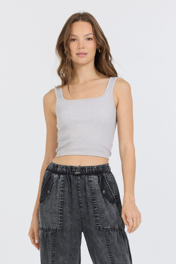 Vintage Havana Casual Tops | Women Heather Grey Seamless Tank Top Heather Grey