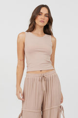 Vintage Havana Casual Tops | Women Nude Wide Rib Fitted Tank Nude