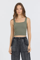 Vintage Havana Casual Tops | Women Olive Seamless Tank Top Olive