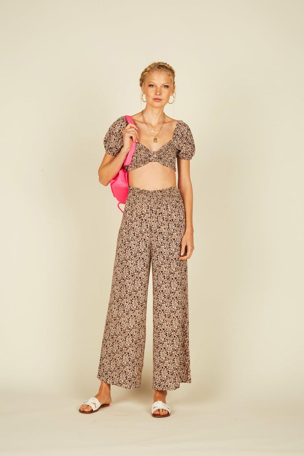 Vintage Havana Casual Tops | Women Pink Mini Leopard Crop Top Pink Leopard