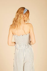 Vintage Havana Casual Tops | Women Smocked Button Tube Top