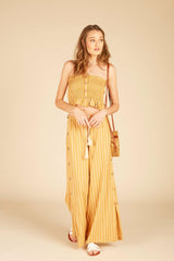 Vintage Havana Casual Tops | Women Smocked Button Tube Top