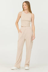 Vintage Havana Casual Tops | Women Vanilla Cream Cashmere Fleece Rib Tank Vanilla Cream
