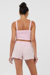 Vintage Havana Casual Tops | Women Washed Pink Gauze Cropped Tank Washed Pink