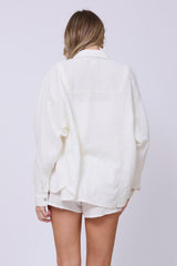 Vintage Havana Casual Tops | Women Washed White Gauze Button Up Washed White