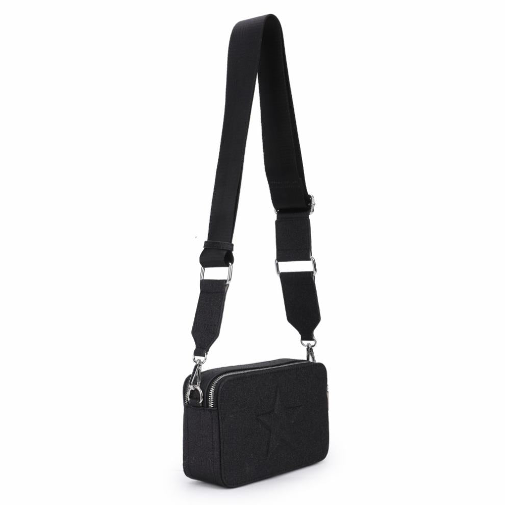 Vintage Havana Crossbody | Women HENNA BAG - BLACK METALLIC