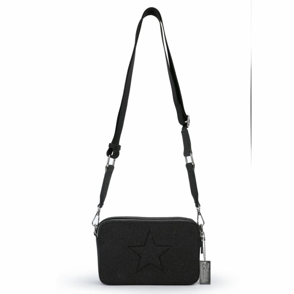 Vintage Havana Crossbody | Women HENNA BAG - BLACK METALLIC