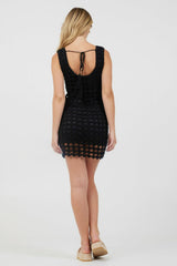 Vintage Havana Dresses | Women Black Open Crochet Dress Black
