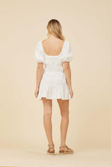Vintage Havana Dresses | Women White Gauze W/ Jersey Combo Dress White