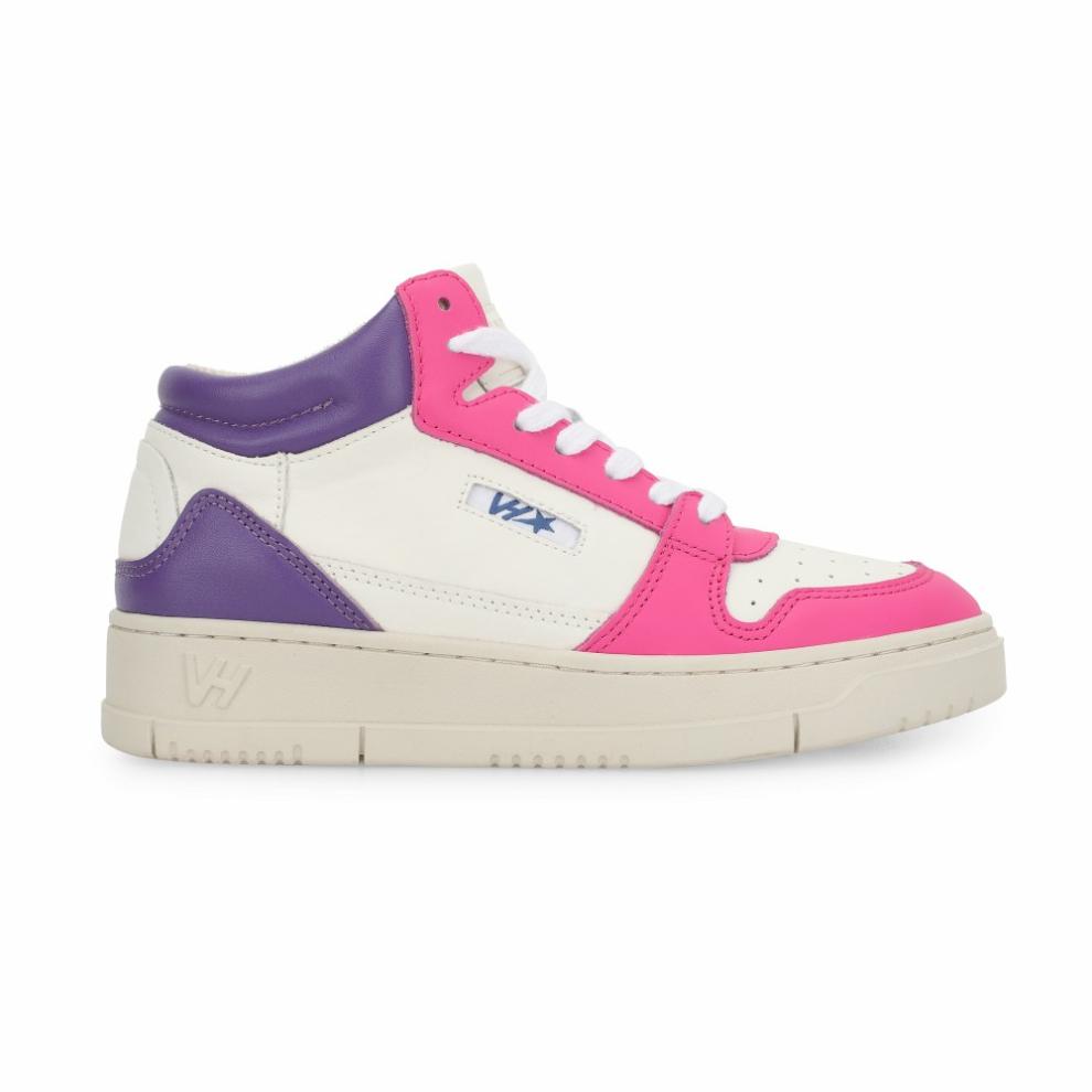 Vintage Havana High Tops | Women CELESTE 1 - WHITE PINK PURPLE White Pink Purple