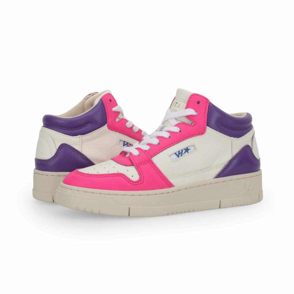 Vintage Havana High Tops | Women CELESTE 1 - WHITE PINK PURPLE White Pink Purple