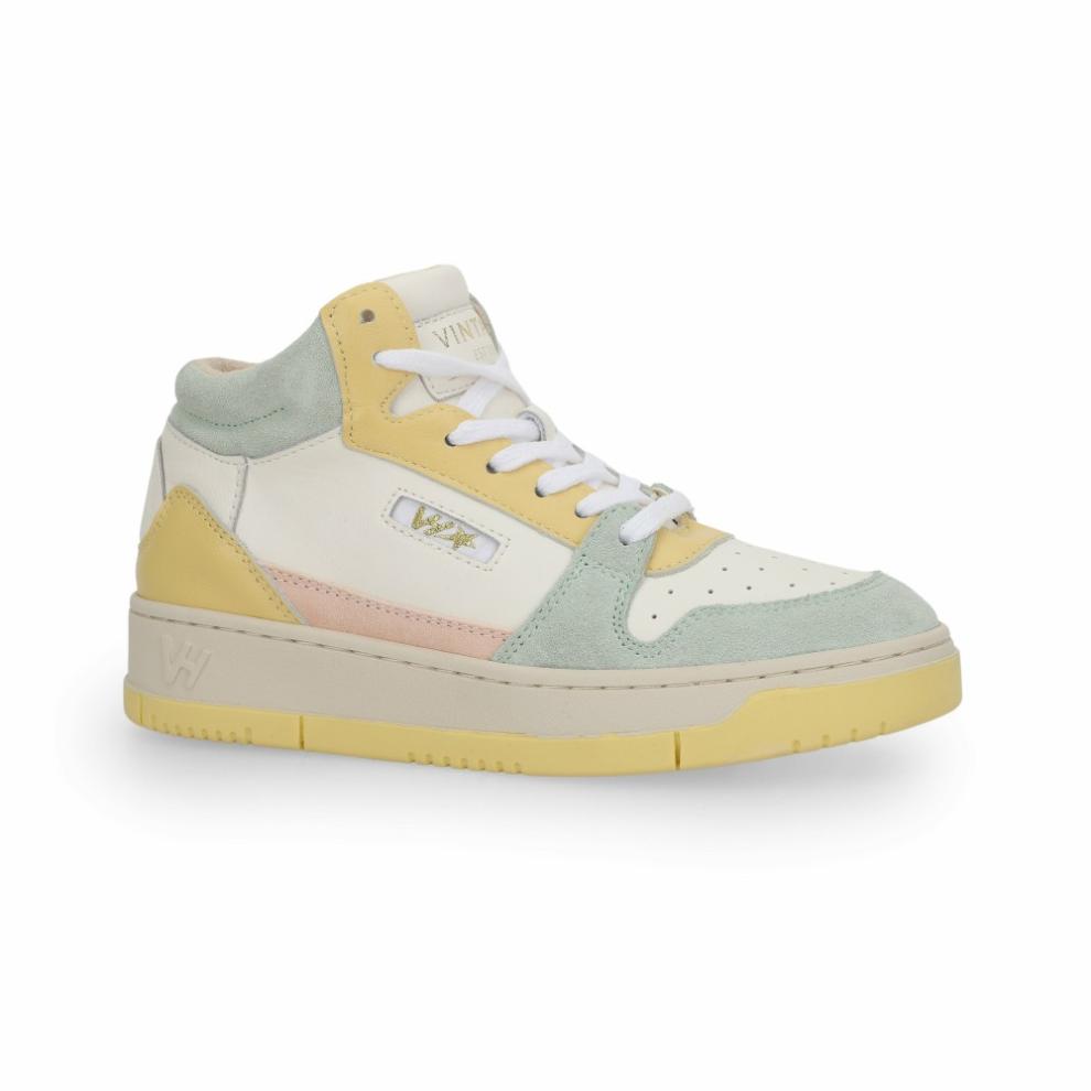 Vintage Havana High Tops | Women CELESTE 2 - WHITE PALE YELLOW MINT White Pale Yellow Mint