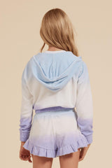 Vintage Havana Hoodies | Women Blue/White/Lavender Tie Dye Terry Cloth Elastic Bottom Hoodie Blue/white/lavender