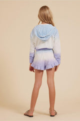 Vintage Havana Hoodies | Women Blue/White/Lavender Tie Dye Terry Cloth Elastic Bottom Hoodie Blue/white/lavender