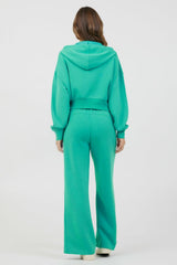 Vintage Havana Hoodies | Women Caribbean Turquoise Cloud Fleece Zip Up Caribbean Turquoise
