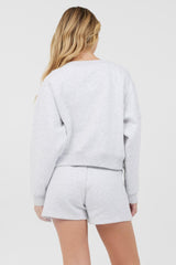 Vintage Havana Hoodies | Women Grey Icicle Essential Fleece Crewneck Grey Icicle